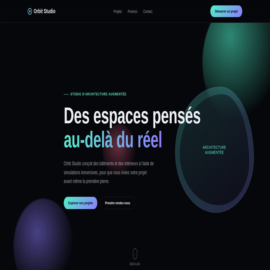 Concept de site pour un studio d'architecture