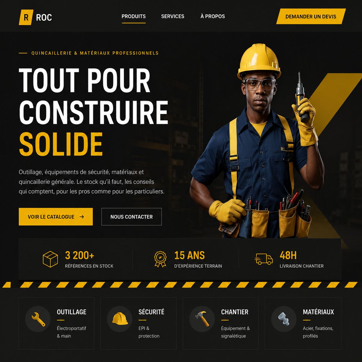Concept de site pour une quincaillerie